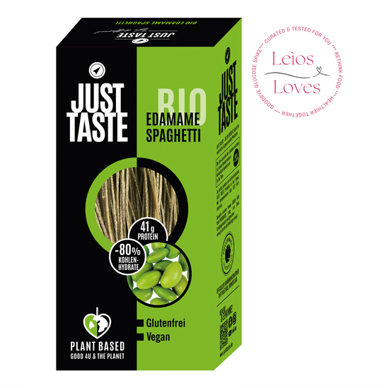 Blutzuckerfreundliche Edamame Nudeln: Wenig Kohlenhydrate, viele Proteine und Ballaststoffe für langanhaltende Sättigung ohne Blutzuckerspitzen.